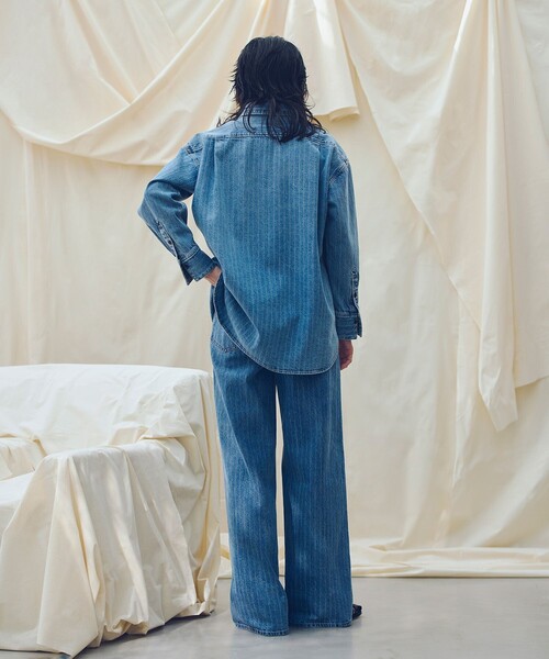 allureville(アルアバイル)の「【ATELIER Line】デニムバギーパンツ(デニムパンツ・レディース・ブラック/インディゴブルー・1/2)」の6枚目の写真