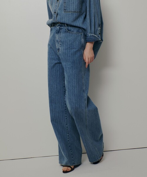 allureville(アルアバイル)の「【ATELIER Line】デニムバギーパンツ(デニムパンツ・レディース・ブラック/インディゴブルー・1/2)」の8枚目の写真