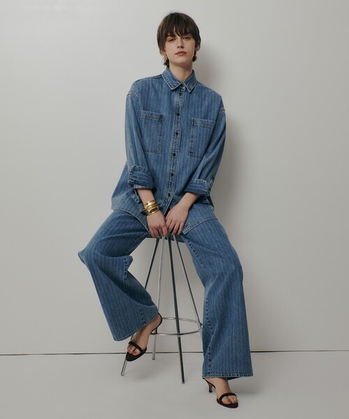 allureville(アルアバイル)の「【ATELIER Line】デニムバギーパンツ(デニムパンツ・レディース・ブラック/インディゴブルー・1/2)」の10枚目の写真