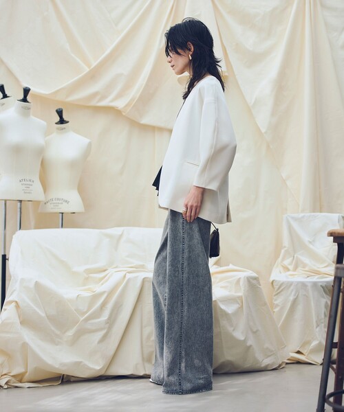 allureville(アルアバイル)の「【ATELIER Line】デニムバギーパンツ(デニムパンツ・レディース・ブラック/インディゴブルー・1/2)」の18枚目の写真