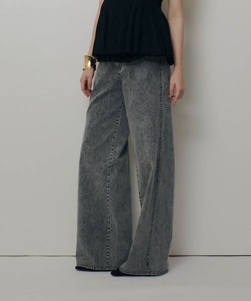 allureville(アルアバイル)の「【ATELIER Line】デニムバギーパンツ(デニムパンツ・レディース・ブラック/インディゴブルー・1/2)」の22枚目の写真