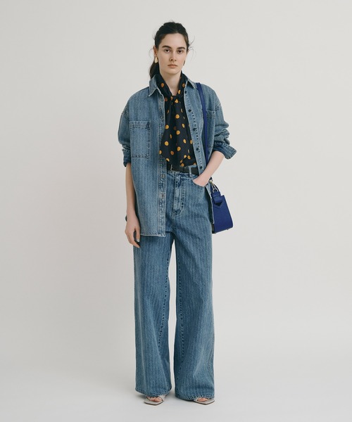 allureville(アルアバイル)の「【ATELIER Line】デニムバギーパンツ(デニムパンツ・レディース・ブラック/インディゴブルー・1/2)」の1枚目の写真