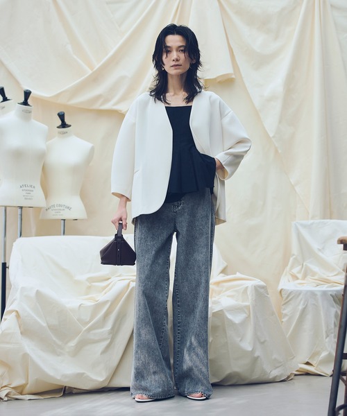 allureville(アルアバイル)の「【ATELIER Line】デニムバギーパンツ(デニムパンツ・レディース・ブラック/インディゴブルー・1/2)」の2枚目の写真