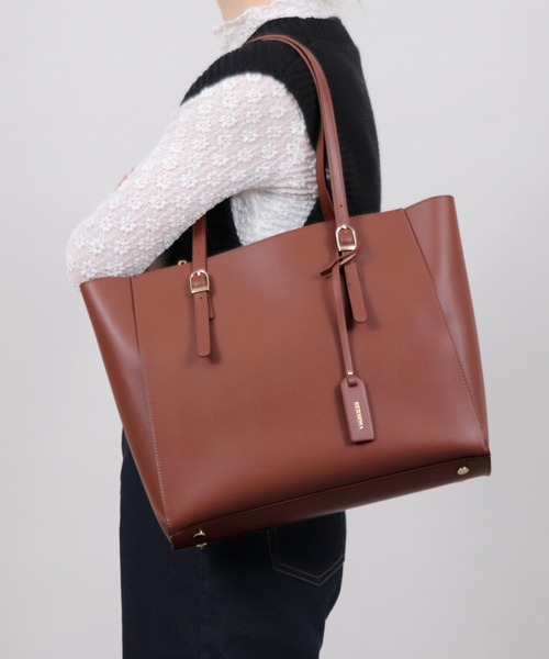 Bermosa（ベルモサ）の「【A4対応】シンプル ビジネス トートバッグ（トートバッグ・レディース・ブラック/ブラウン・FREE）」の4枚目の写真