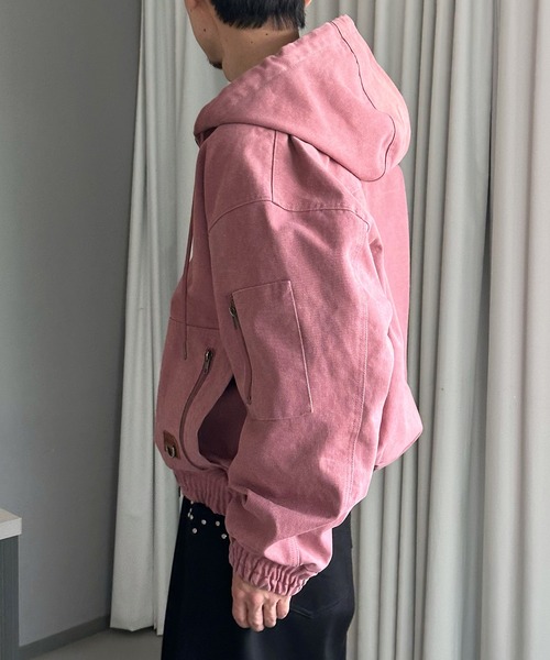 Perushu(ペルーシュ)の「DOUBLE ZIP 4POCKET UTILITY SHORT HOODED BLOUSON/ダブルジップ4ポケットユーティリティショートフードブルゾン(ブルゾン・メンズ・ブラック/その他/ピンク・SMALL/LARGE/MEDIUM)」の22枚目の写真