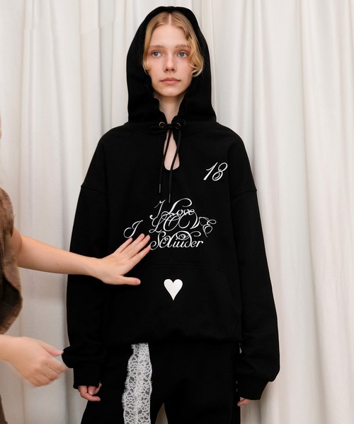 RC.THREEPAPER】ハート刺繍 レタリングプリント オーバーサイズ