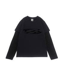 ヴィンテージサークルレイヤード長袖Tシャツ(チャコール)