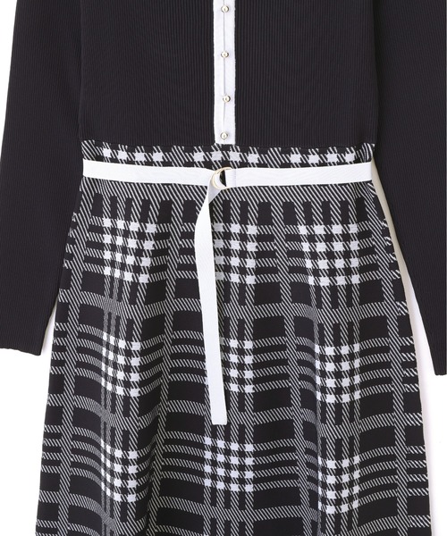 JILL by JILL STUART(ジルバイジルスチュアート)の「チェックニットワンピース(ワンピース・レディース・ネイビー/ブラック/ブルー・FREE)」の14枚目の写真