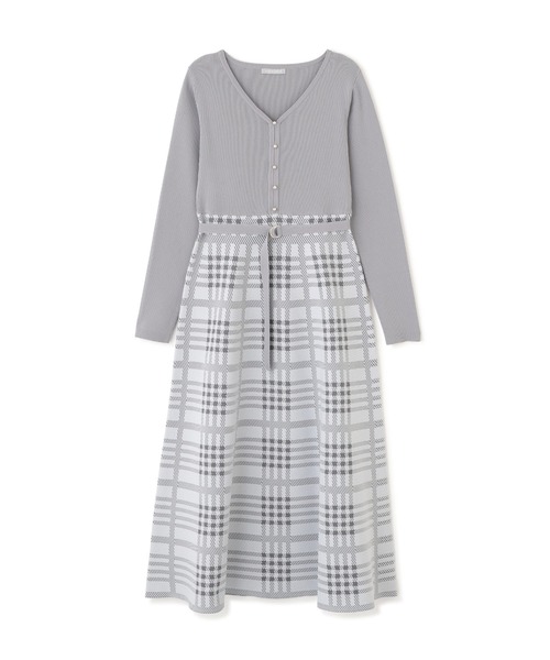 JILL by JILL STUART(ジルバイジルスチュアート)の「チェックニットワンピース(ワンピース・レディース・ネイビー/ブラック/ブルー・FREE)」の4枚目の写真