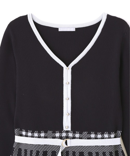 JILL by JILL STUART(ジルバイジルスチュアート)の「チェックニットワンピース(ワンピース・レディース・ネイビー/ブラック/ブルー・FREE)」の12枚目の写真