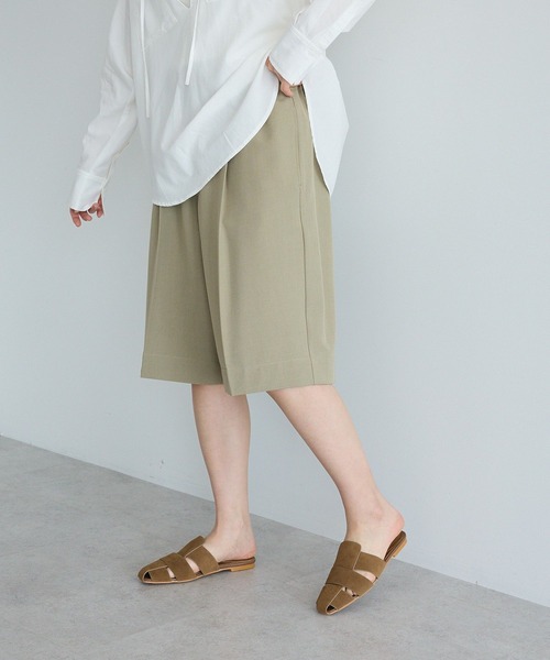 CRAFT STANDARD BOUTIQUE（クラフトスタンダードブティック）の「イージーケア/ハーフパンツ◆（その他パンツ・レディース・ブラック/ライトカーキ/ブラウン・L/M）」の3枚目の写真