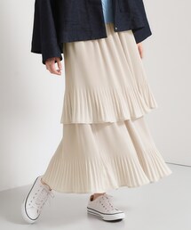 THE SHOP TK  | 【きれいめにもカジュアルにも】2段ティアードプリーツスカート(スカート)