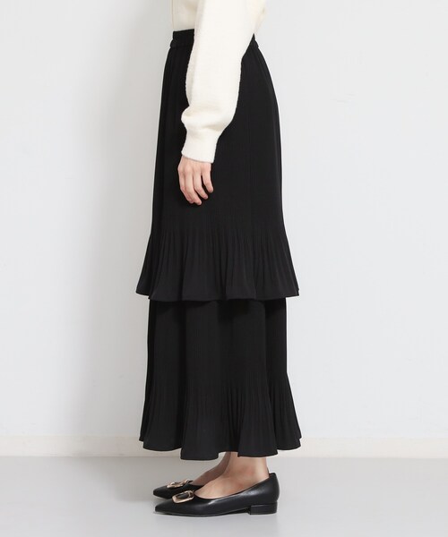 THE SHOP TK (ザ ショップ ティーケー )の「【きれいめにもカジュアルにも】2段ティアードプリーツスカート(スカート・レディース・ブラック/ライトグレー・13/12)」の12枚目の写真