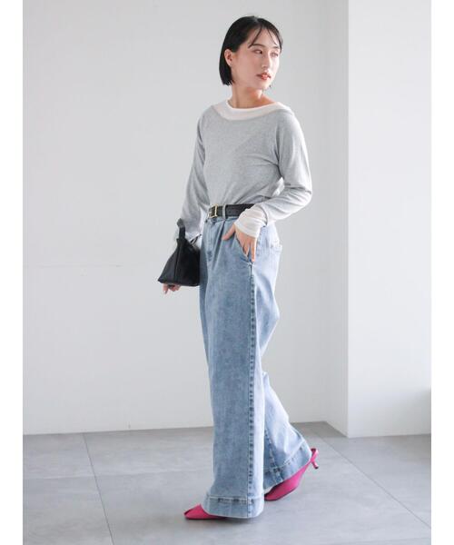 Te chichi（テチチ）の「ワイドデニムパンツ（その他パンツ・レディース・ネイビー/サックスブルー・M/S）」の6枚目の写真