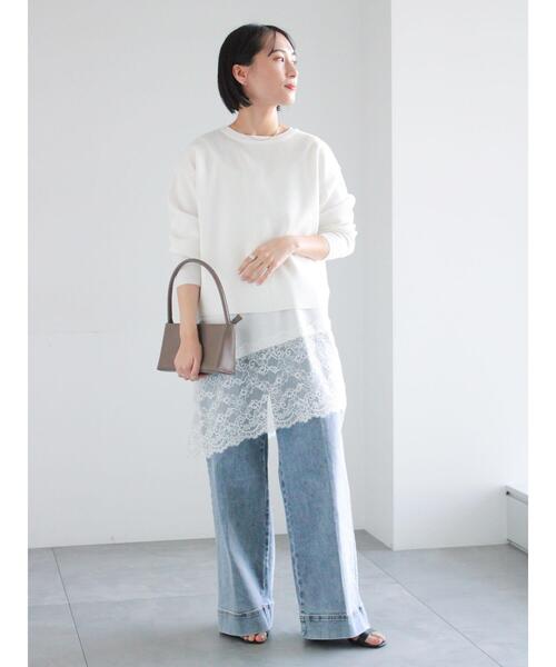 Te chichi（テチチ）の「ワイドデニムパンツ（その他パンツ・レディース・ネイビー/サックスブルー・M/S）」の8枚目の写真