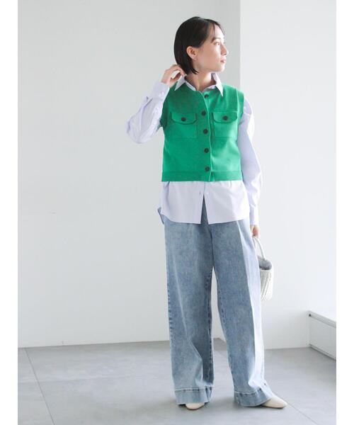 Te chichi（テチチ）の「ワイドデニムパンツ（その他パンツ・レディース・ネイビー/サックスブルー・M/S）」の13枚目の写真