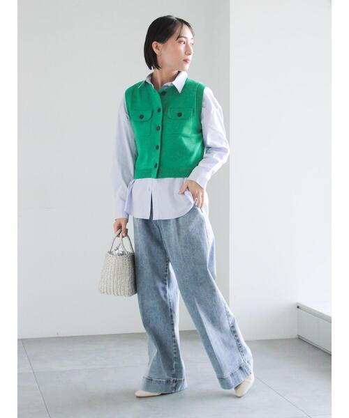 Te chichi（テチチ）の「ワイドデニムパンツ（その他パンツ・レディース・ネイビー/サックスブルー・M/S）」の14枚目の写真