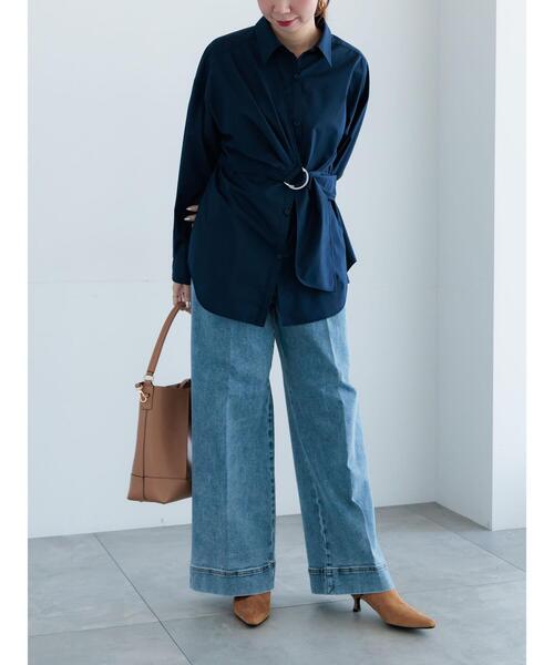 Te chichi（テチチ）の「ワイドデニムパンツ（その他パンツ・レディース・ネイビー/サックスブルー・M/S）」の18枚目の写真