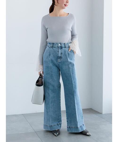 Te chichi(テチチ)の「ワイドデニムパンツ(その他パンツ・レディース・ネイビー/サックスブルー・M/S)」の4枚目の写真