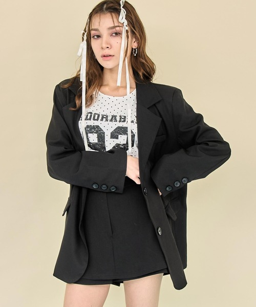 ANAP（アナップ）の「テーラードジャケット×スカパンSETUP（テーラードジャケット・レディース・ブラック/グレー・F）」の3枚目の写真