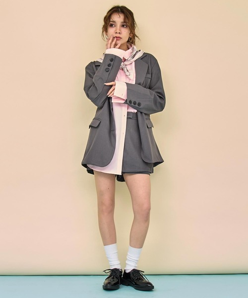 ANAP（アナップ）の「テーラードジャケット×スカパンSETUP（テーラードジャケット・レディース・ブラック/グレー・F）」の15枚目の写真