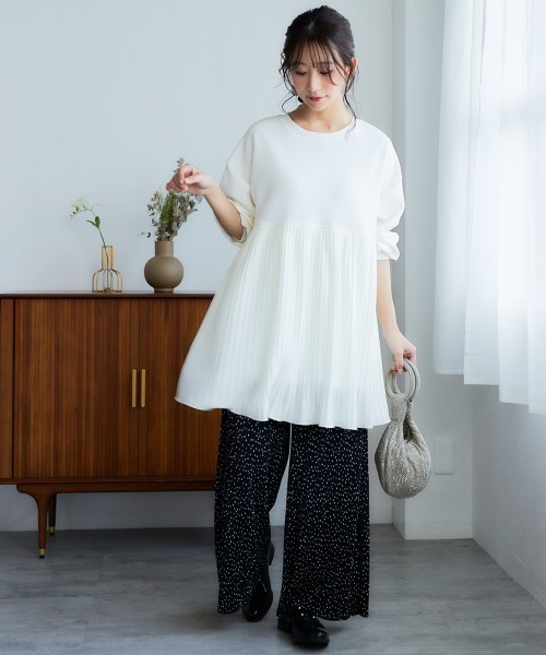 SMILE LAND（スマイルランド）の「＜大きいサイズ＞ラクしてキレイ見え選べるプリ―ツパンツ（ゆったりヒップ）（その他パンツ・レディース・ホワイト系/ブラック系その他/ネイビー系/ブラック系/モカ・L/LL/3L/4L/5L）」の13枚目の写真