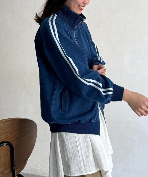 CPCM(シーピーシーエム)の「フェイクスエードトラックジャケット(ブルゾン・レディース・チャコールグレー/カーキ/アイボリー/インディゴブルー・MEDIUM/SMALL)」の15枚目の写真