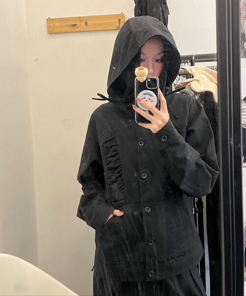 NYXX(エヌワイエックスエックス)の「COTTON SHIRRING HOOD JACKET BLACK(その他アウター・レディース・その他・SMALL/MEDIUM)」の4枚目の写真