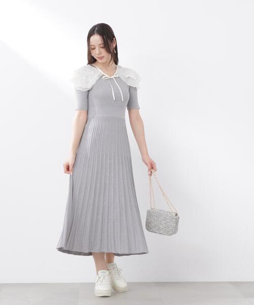 PROPORTION BODY DRESSING(プロポーションボディドレッシング)の「<E>レースカラー2WAYニットワンピース / 1216147302(ワンピース・レディース・ベージュ/グレー系その他・P/S/MEDIUM)」の9枚目の写真
