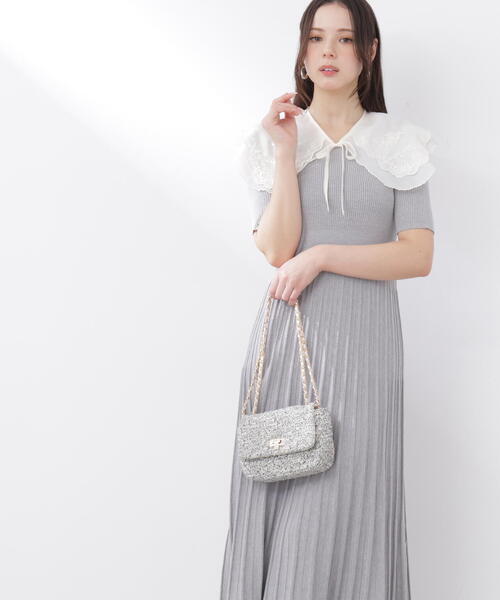 PROPORTION BODY DRESSING(プロポーションボディドレッシング)の「<E>レースカラー2WAYニットワンピース / 1216147302(ワンピース・レディース・ベージュ/グレー系その他・P/S/MEDIUM)」の1枚目の写真