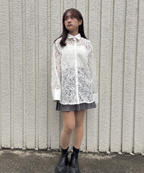 merrylatte（メリーラテ）の「EMBROIDERY LACE SHIRT【IROHANI】（シャツ/ブラウス・レディース・ホワイト・FREE）」の13枚目の写真