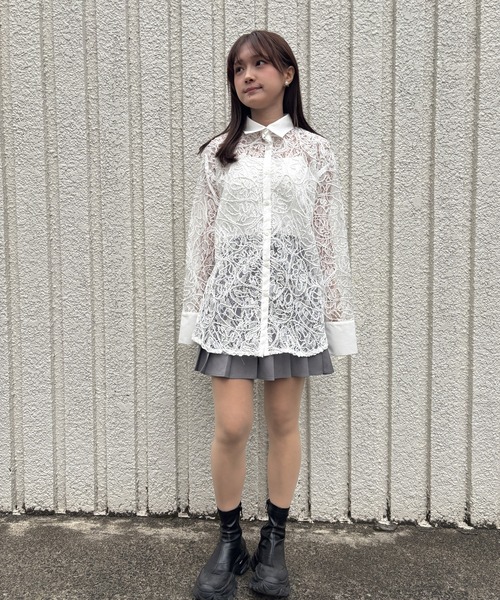 merrylatte（メリーラテ）の「EMBROIDERY LACE SHIRT【IROHANI】（シャツ/ブラウス・レディース・ホワイト・FREE）」の14枚目の写真