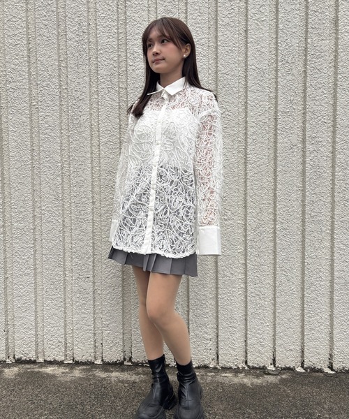 merrylatte（メリーラテ）の「EMBROIDERY LACE SHIRT【IROHANI】（シャツ/ブラウス・レディース・ホワイト・FREE）」の15枚目の写真