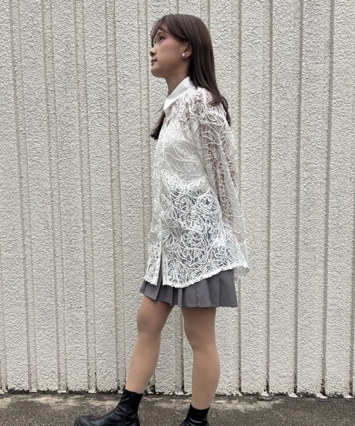merrylatte（メリーラテ）の「EMBROIDERY LACE SHIRT【IROHANI】（シャツ/ブラウス・レディース・ホワイト・FREE）」の16枚目の写真