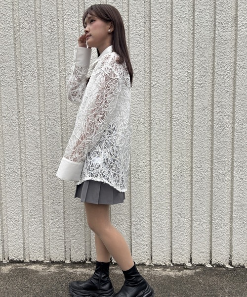merrylatte（メリーラテ）の「EMBROIDERY LACE SHIRT【IROHANI】（シャツ/ブラウス・レディース・ホワイト・FREE）」の17枚目の写真