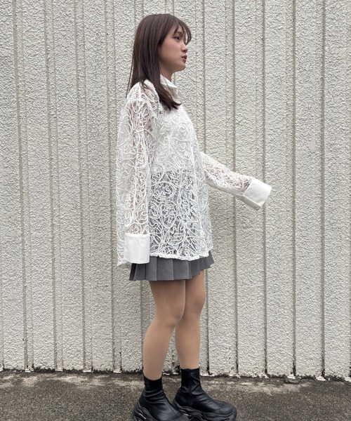 merrylatte（メリーラテ）の「EMBROIDERY LACE SHIRT【IROHANI】（シャツ/ブラウス・レディース・ホワイト・FREE）」の18枚目の写真