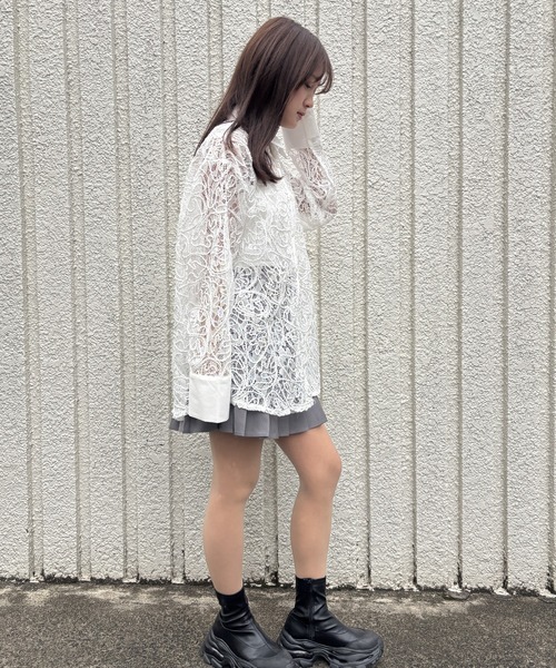 merrylatte（メリーラテ）の「EMBROIDERY LACE SHIRT【IROHANI】（シャツ/ブラウス・レディース・ホワイト・FREE）」の19枚目の写真