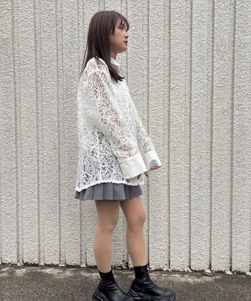 merrylatte（メリーラテ）の「EMBROIDERY LACE SHIRT【IROHANI】（シャツ/ブラウス・レディース・ホワイト・FREE）」の21枚目の写真