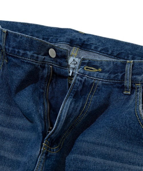 go slow caravan（ゴースローキャラバン）の「10ozデニム ヴィンテージフェード ゆったりフレアパンツ（デニムパンツ・メンズ・ブラック系その他/インディゴブルー・MEDIUM/SMALL/LARGE）」の4枚目の写真