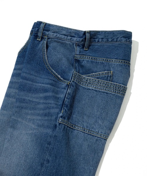 go slow caravan（ゴースローキャラバン）の「10ozデニム ヴィンテージフェード ゆったりフレアパンツ（デニムパンツ・メンズ・ブラック系その他/インディゴブルー・MEDIUM/SMALL/LARGE）」の7枚目の写真