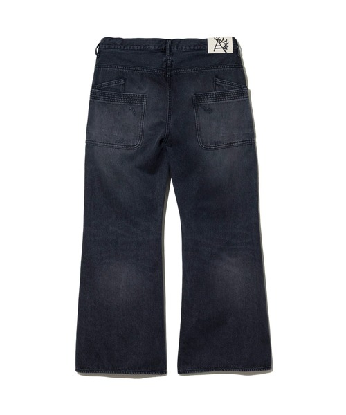 go slow caravan（ゴースローキャラバン）の「10ozデニム ヴィンテージフェード ゆったりフレアパンツ（デニムパンツ・メンズ・ブラック系その他/インディゴブルー・MEDIUM/SMALL/LARGE）」の13枚目の写真