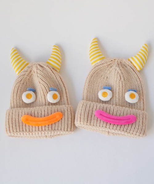 Port（ポート）の「【 Port / ポート 】 ホーンフェイス ニットキャップ / ニット帽 #（ニットキャップ/ビーニー・レディース・ブラック/ホワイト/ベージュ/パープル/グレー/ブルー・FREE）」の7枚目の写真