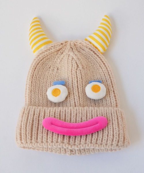 Port（ポート）の「【 Port / ポート 】 ホーンフェイス ニットキャップ / ニット帽 #（ニットキャップ/ビーニー・レディース・ブラック/ホワイト/ベージュ/パープル/グレー/ブルー・FREE）」の8枚目の写真