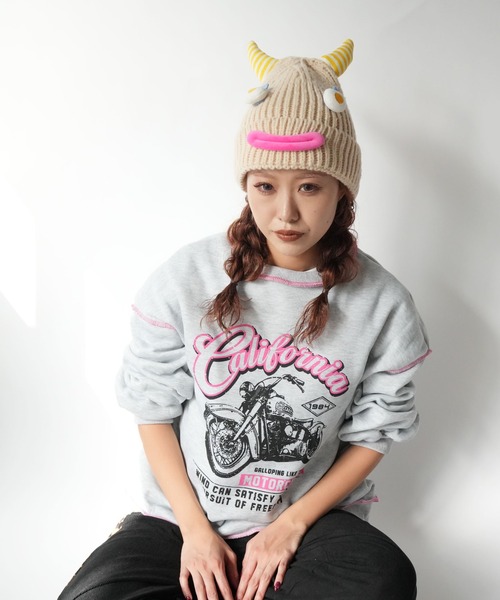 Port（ポート）の「【 Port / ポート 】 ホーンフェイス ニットキャップ / ニット帽 #（ニットキャップ/ビーニー・レディース・ブラック/ホワイト/ベージュ/パープル/グレー/ブルー・FREE）」の22枚目の写真