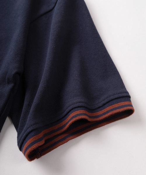 BEVERLY HILLS POLO CLUB（ビバリーヒルズポロクラブ）の「【71】【BEVERLY HILLS POLO CLUB/ビバリーヒルズポロクラブ】ワンポイント刺繍 鹿の子 リブラインTシャツ（Tシャツ/カットソー・メンズ・グリーン/サックスブルー/オリーブ/ブラック/ネイビー/オフホワイト・XL/L/M）」の12枚目の写真