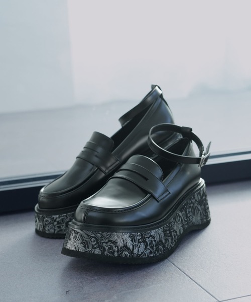 HARE（ハレ）の「ガラソールボリュームソールローファー(HARE)（ローファー・レディース・ブラック/グレー・MEDIUM/LARGE）」の3枚目の写真