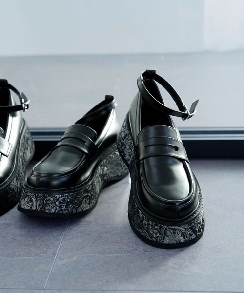 HARE（ハレ）の「ガラソールボリュームソールローファー(HARE)（ローファー・レディース・ブラック/グレー・MEDIUM/LARGE）」の5枚目の写真