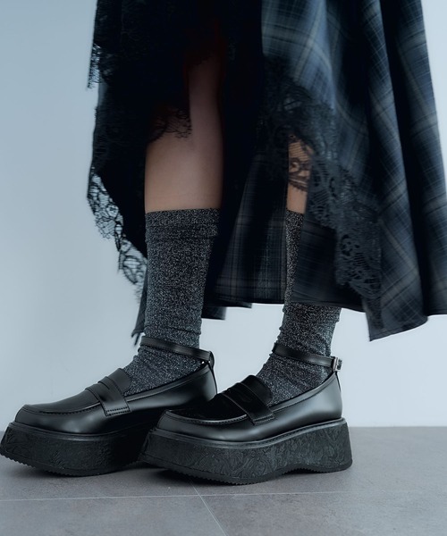 HARE（ハレ）の「ガラソールボリュームソールローファー(HARE)（ローファー・レディース・ブラック/グレー・MEDIUM/LARGE）」の11枚目の写真