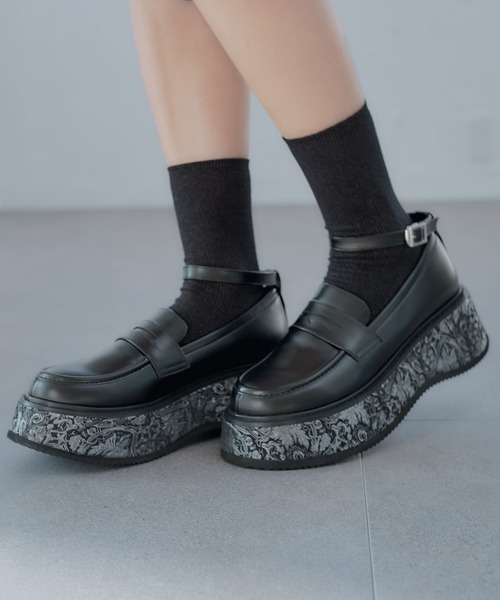 HARE（ハレ）の「ガラソールボリュームソールローファー(HARE)（ローファー・レディース・ブラック/グレー・MEDIUM/LARGE）」の13枚目の写真