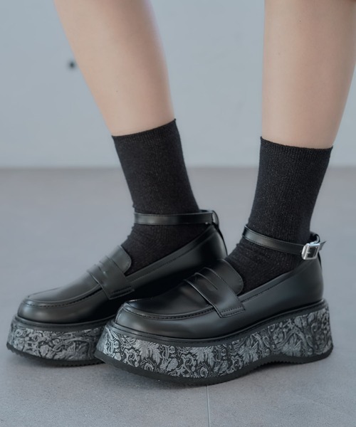 HARE（ハレ）の「ガラソールボリュームソールローファー(HARE)（ローファー・レディース・ブラック/グレー・MEDIUM/LARGE）」の14枚目の写真